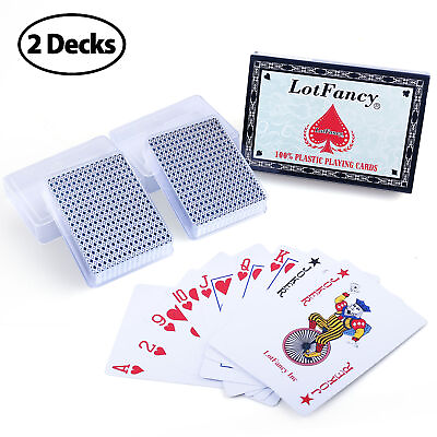 #ad Plastic Playing Cards 100% Waterproof Playing Cards Poker Cards 2 Decks of Card $9.99