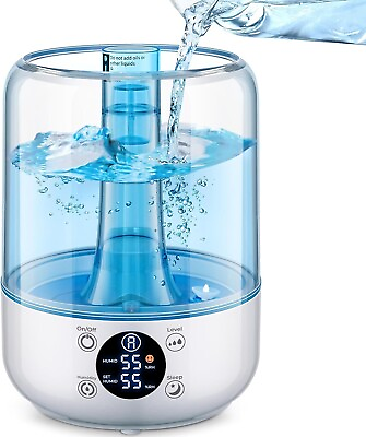 #ad Hilife Humidifiers for Bedroom 3L Ultrasonic Cool Mist Humidifiers $29.99