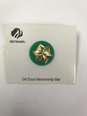 #ad Girl Scouts Membership Pin Green Backing Original Card $8.00