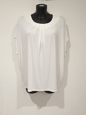 #ad Mamp;S White Uk Size 20 Jersey style T shirt top Plus Size White Short Sleeve GBP 11.00