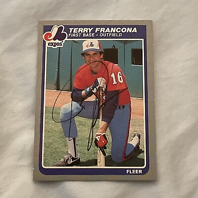 #ad 1985 Fleer #398 Terry Francona Expos Baseball Signed Autograph In Person $12.95