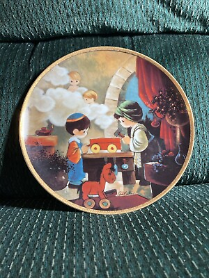 #ad The Carpenter Shop Collector Plate Precious Moments Bible Story Sam Butcher $7.99