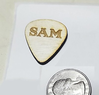 #ad Custom Wooden Guitar Pick Personalized Engraving on Wood $2.99