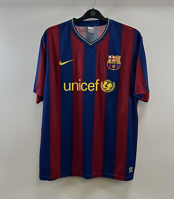 #ad Barcelona Home Football Shirt 2009 10 Adults XL Nike B865 GBP 59.99