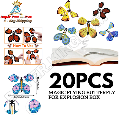 #ad 20 PIECES Butterfly Magic Flying Surprise Toy for Explosion Box Gift Fillers NEW $17.91