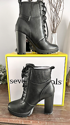 #ad Seven Dials Hugo Women#x27;s Lace Up Booties Boots Size 7.5 $10.00