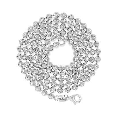 #ad 10K White Gold 2mm Moon Cut Diamond Ball Bead Chain Necklace Mens Women 16quot; 30quot; $251.98