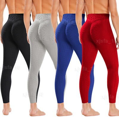 #ad #ad Men Compression Tight Base Layer Pants Long Leggings Gym Sport Trousers Textured $15.79