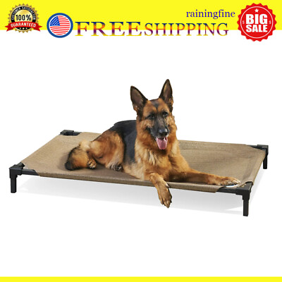 #ad Elevated Pet Dog Bed Steel Frame Relieves Joint Pressure Points Flea Mite Mold $23.00