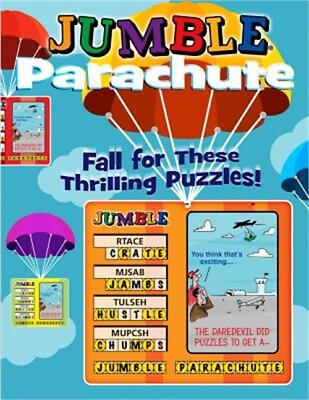 #ad Jumble r Parachute: Fall for These Thrilling Puzzles Paperback or Softback $7.03