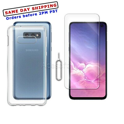#ad 2in1 Tempered Glass Screen Protector Cover Case For Samsung Galaxy S10e SM G970U $20.59
