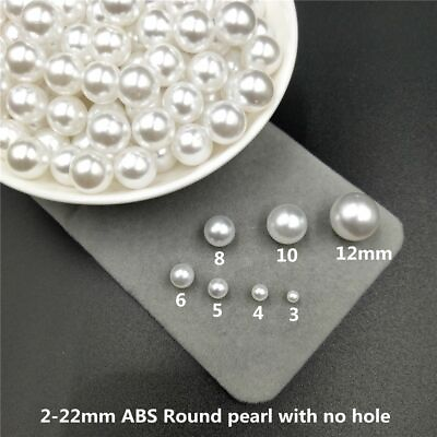 #ad 10pcs 1000pcs Abs Imitation Pearl Beads White Round Loose Bead Jewelry Making Ac $12.88