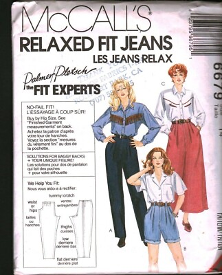 #ad 6679 Vintage McCalls SEWING Pattern Misses 1990s Pants Shorts Culottes UNCUT OOP $5.59