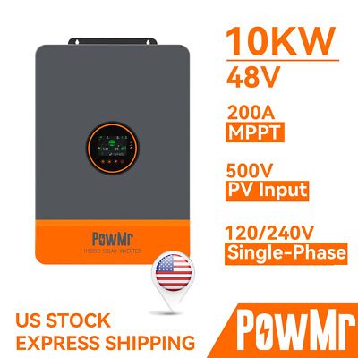 #ad 10KW 48V Hybrid Solar Inverter 120 208V 240V Split Phase 200A MPPT Controller US $1439.99
