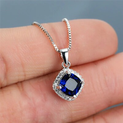 #ad Fashion Wedding 925 Silver Filled Necklace Pendant Cubic Zirconia Women Jewelry C $3.78
