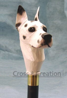 Great Dane Best Dog Look Head Handle Vintage Wooden Walking Stick Cane Gift Men $126.00