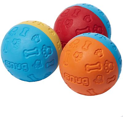 #ad Snug Rubber Dog Balls for Small and Medium Dogs Tennis Ball Size Virtuall... $19.05