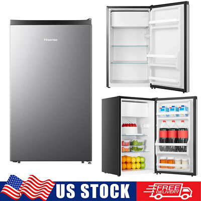 #ad 4.4 Cu ft. Single Door Mini Fridge with Chiller Compact Refrigerator Silver Home $141.08