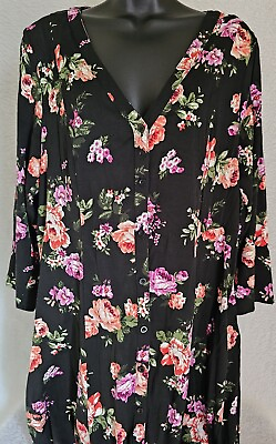 #ad Torrid Dress Size 0 12W L Womens Multicolor Floral NET $90.24