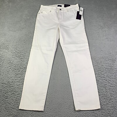 #ad NYDJ Jeans Womens 8 White Ankle Slim Fit Straigh Casual Ladies New NWT $44.89