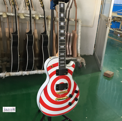 #ad Custom LP Electric Guitar Signature Zakk Wyld Bullseye Whiteamp;red Fast Delivery $266.00