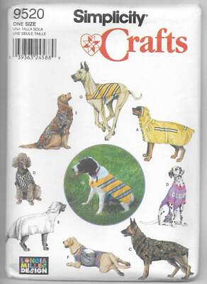 #ad Simplicity Sewing Pattern 9520 Large Sizes DOG CLOTHES 30 to 46 lbs. $11.99