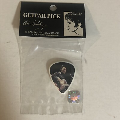 #ad Elvis Presley Guitar Pick Elvis In Black Leather $7.19