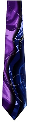 #ad Men#x27;s Abstract Purple and Blue Jerry Garcia Necktie New With Tags $32.95