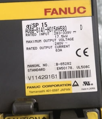 #ad FANUC A06B 6141 H015 #H580 Model D aiSP 15 Servo Amplifier Module A06B6141H015 $750.00