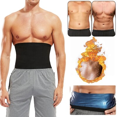 #ad Men Women Waist Trimmer Weight Loss Sauna Trainer Wrap Belt Sweat Tummy Shaper $12.15
