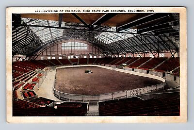 #ad Columbus OH Ohio Interior Of Coliseum State Grounds Vintage c1942 Postcard $6.99
