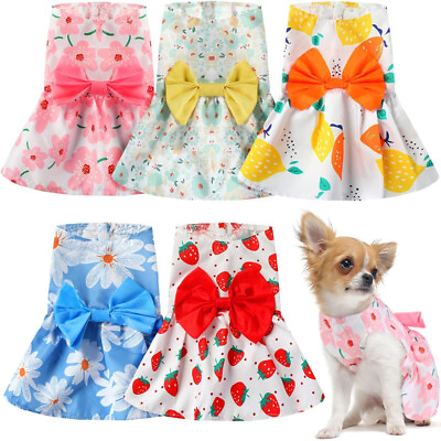 #ad Dog Dress For Small Dogs Puppy Teacup Chihuahua Yorkie Skirt Pet Cat Summer Vest $8.91