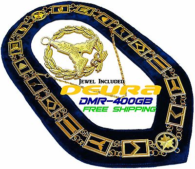 #ad Blue Lodge Masonic Collar GRAND Senior Warden Jewel GOLDEN PACKAGE DMR400GBGSW $39.99
