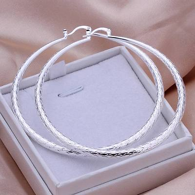#ad 925 Fashion Silver Pretty women big circle wedding Earring Jewelry nice charms $1.80