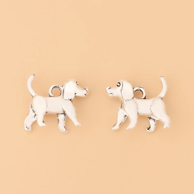 #ad #ad 20 x Tibetan Silver 3D Dog Charms Pendants Beads for Jewellery Making 18x13mm AU $6.99
