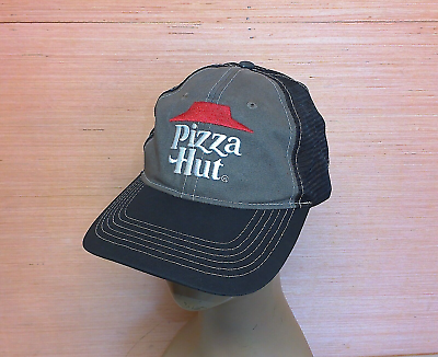 #ad Pizza Hut Crew Employee Black amp; Gray Work Baseball Hat Cap Adjustable OSFA $14.99