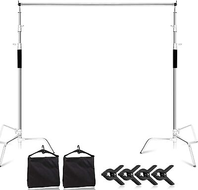 #ad Selens 10FT Heavy Duty Backdrop C Light Stand Photography Background Photo Kit $179.99