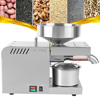 #ad 600W Automatic Cold Hot Oil Press Machine Oil Extractor Squeezer Stainless Steel $184.54