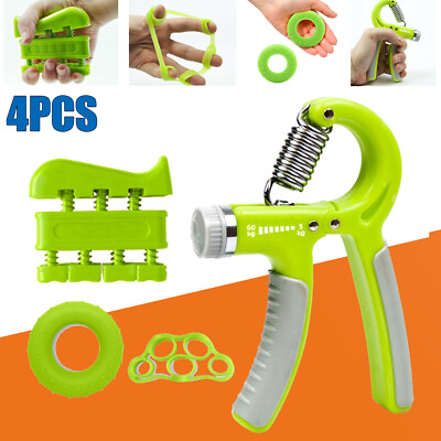 #ad 4PC Hand Grip Finger Muscle Strengthener Wrist Forearm Trainer Exerciser Workout $12.49