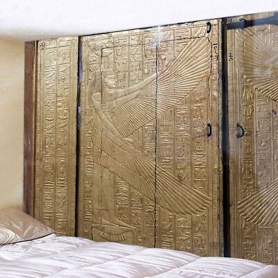 #ad Egyptian Art Pyramid Pharaoh Door Tapestry Wall Hanging Large Fabric Room Decor $13.36