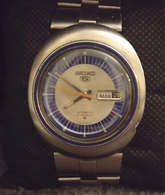 #ad Vintage SEIKO 5 6119 8480 Men’s 46mm Automatic 21 Jewels Automatic Oval Watch $99.00
