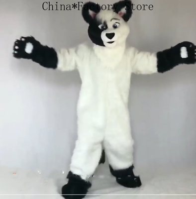 #ad Cosplay Long Fur Fox Dog Mascot Costume Party Dres Outfit Clothing Adult Fursuit $439.45