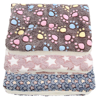 #ad Dog Bed Cover Pet Calming Blanket Soft Flannel Throw with Cute Paw $9.67