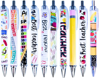 #ad 8PC Teacher Pen Fun Cute Funny Cool Best Pens for Teacher Set Pack Teach Love $32.99