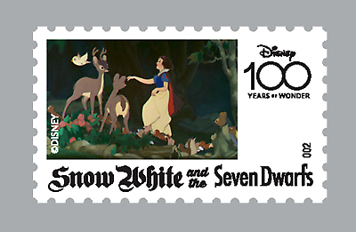 #ad 2023 Niue Disney 100th Ann. Snow White Stamp 1 oz Silver Coin Mintage of 2023 $114.08