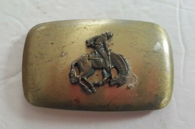 #ad Vintage 70s 80s 3D Rodeo cowboy Bucking Bronco wild horse Chambers BELT BUCKLE $9.19