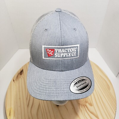#ad Tractor Supply Co. Trucker Ball Cap Hat SnapBack Gray On Gray Mesh Hat $9.87
