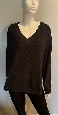 #ad Express Womens Shaker Deep Vee Oversized Tunic Sweater. NWT $20.20