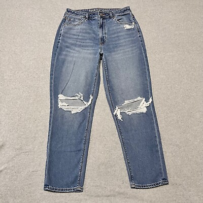 #ad American Eagle Jeans Womens 12 Women Comfort Stretch Waist Ripped Medium Denim $22.99