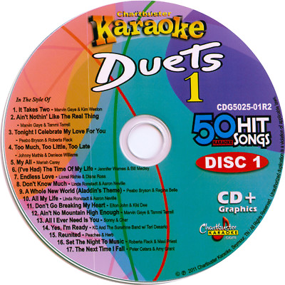#ad Karaoke CDG 3 Disc Set Chartbuster 5025 Duets vol 1 in Case with Song List $27.99